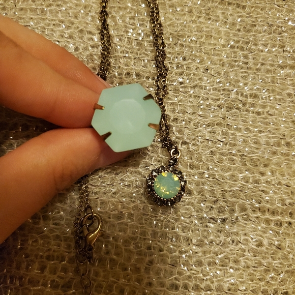 Bundle for 50% off! - Mint Crystal Necklace and Cocktail Ring - Picture 1 of 1